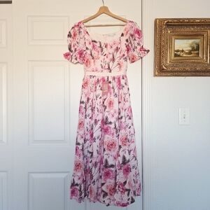Sz XXS🏷 Ivy City Co. Ballerina Dress Pink Floral Cottagecore NEW w/ Defects